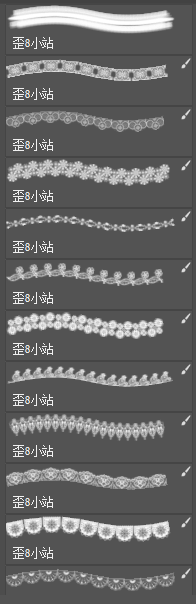 图片[1]-Photoshop 64款花边蕾丝笔刷中文版 – 为设计增添精致细节-办文绿软
