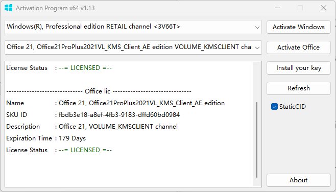图片[1]-Windows和Office激活工具 Activation Program v1.3 汉化绿色版 – 一键激活系统与办公套件-办文绿软